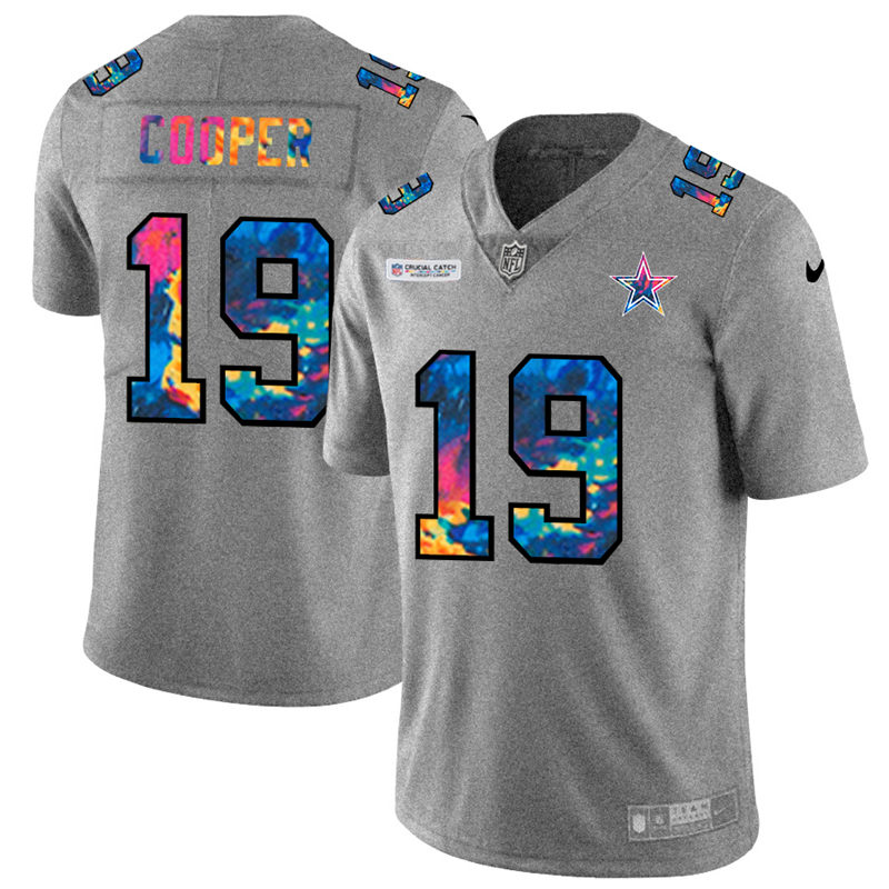 NFL Dallas Cowboys #19 Amari Cooper Men Nike MultiColor 2020  Crucial Catch  Jersey Grey->detroit lions->NFL Jersey
